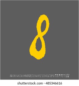 Alphabet & number / handwriting - vector
