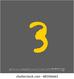 Alphabet & number / handwriting - vector