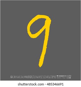Alphabet & number / handwriting - vector