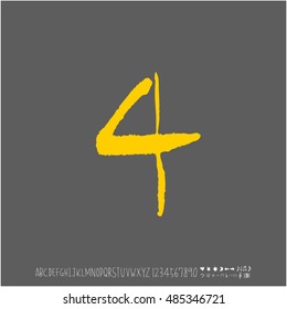 Alphabet & number / handwriting - vector
