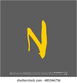 Alphabet & number / handwriting - vector