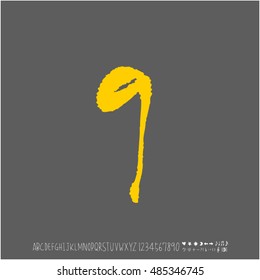 Alphabet & number / handwriting - vector