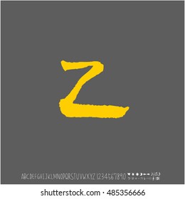 Alphabet & number / handwriting - vector