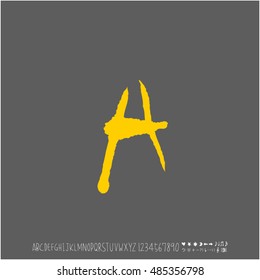 Alphabet & number / handwriting - vector