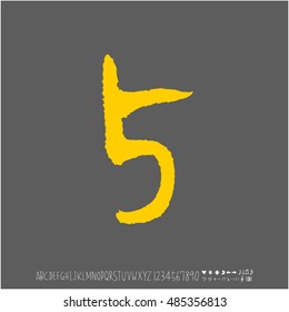 Alphabet & number / handwriting - vector