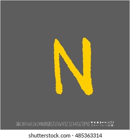 Alphabet & number / handwriting - vector