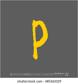 Alphabet & number / handwriting - vector