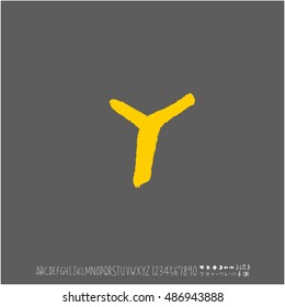Alphabet & number / handwriting - vector