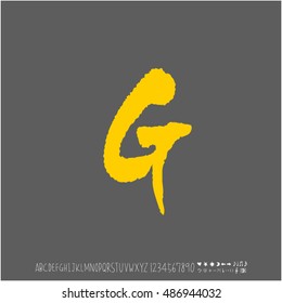 Alphabet & number / handwriting - vector