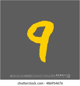 Alphabet & number / handwriting - vector