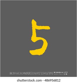 Alphabet & number / handwriting - vector