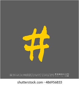 Alphabet & number / handwriting - vector