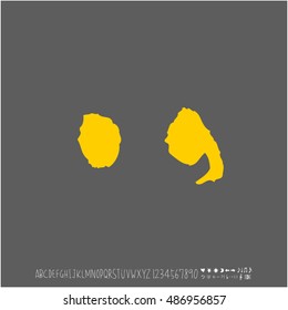 Alphabet & number / handwriting - vector