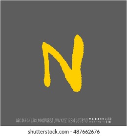 Alphabet & number / handwriting - vector