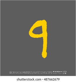Alphabet & number / handwriting - vector