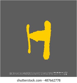 Alphabet & number / handwriting - vector