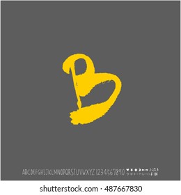 Alphabet & number / handwriting - vector