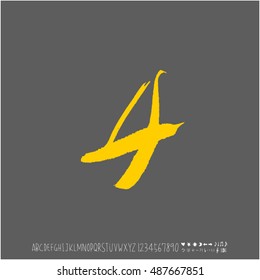 Alphabet & number / handwriting - vector