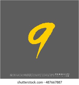 Alphabet & number / handwriting - vector