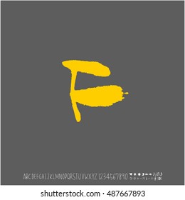 Alphabet & number / handwriting - vector