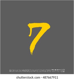 Alphabet & number / handwriting - vector