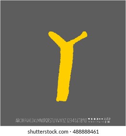 Alphabet & number / handwriting - vector