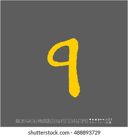 Alphabet & number / handwriting - vector