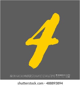 Alphabet & number / handwriting - vector