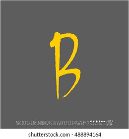 Alphabet & number / handwriting - vector