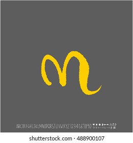 Alphabet & number / handwriting - vector