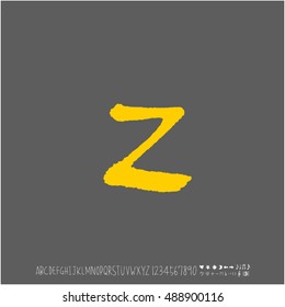Alphabet & number / handwriting - vector