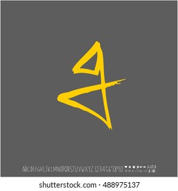 Alphabet & number / handwriting - vector