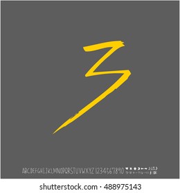 Alphabet & number / handwriting - vector