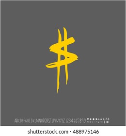 Alphabet & number / handwriting - vector