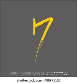 Alphabet & number / handwriting - vector