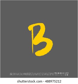 Alphabet & number / handwriting - vector