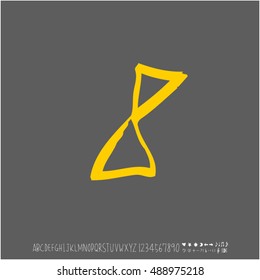 Alphabet & number / handwriting - vector