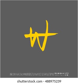 Alphabet & number / handwriting - vector