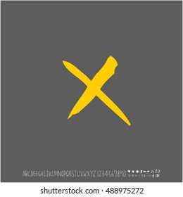 Alphabet & number / handwriting - vector