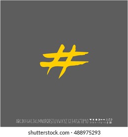 Alphabet & number / handwriting - vector