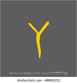 Alphabet & number / handwriting - vector