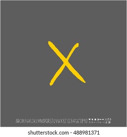 Alphabet & number / handwriting - vector