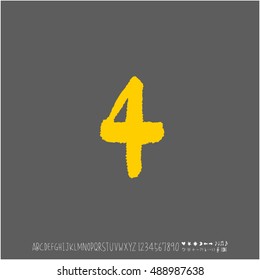 Alphabet & number / handwriting - vector