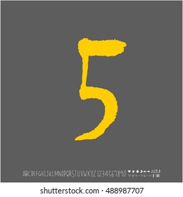 Alphabet & number / handwriting - vector