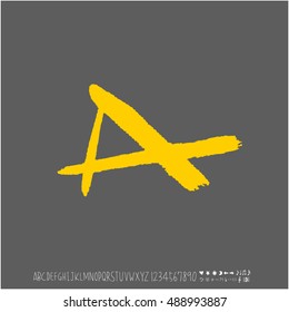 Alphabet & number / handwriting - vector