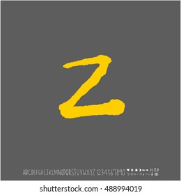 Alphabet & number / handwriting - vector