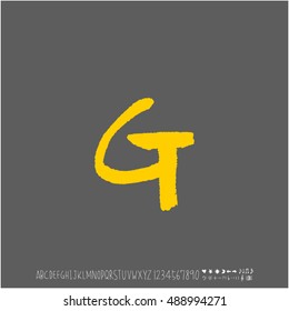 Alphabet & number / handwriting - vector