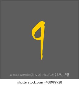 Alphabet & number / handwriting - vector