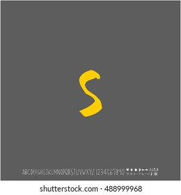 Alphabet & number / handwriting - vector