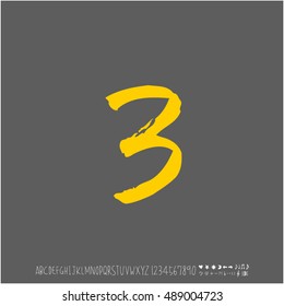 Alphabet & number / handwriting - vector
